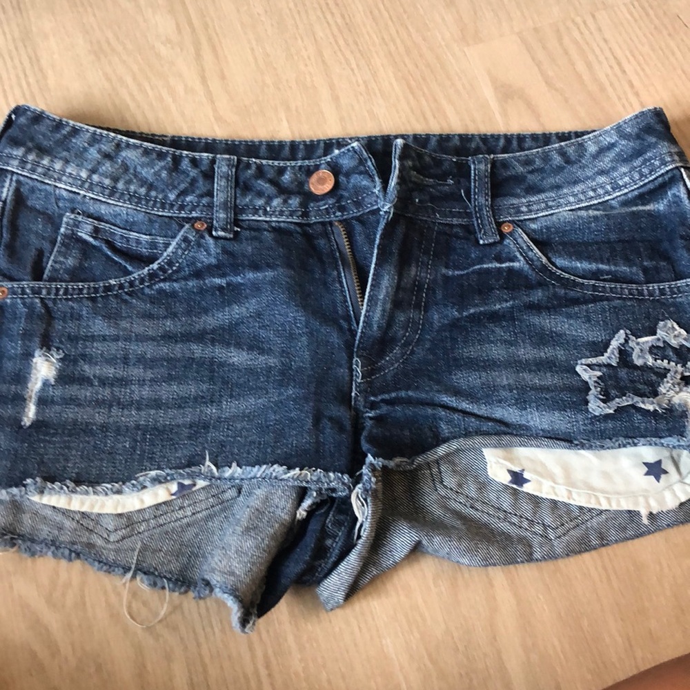 Blue denim shorts